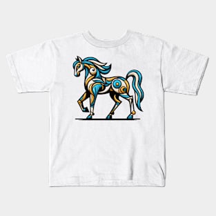 Horse illustration. Illustration of a horse in cubism style Kids T-Shirt